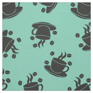 Coffee Break Aqua Fabric