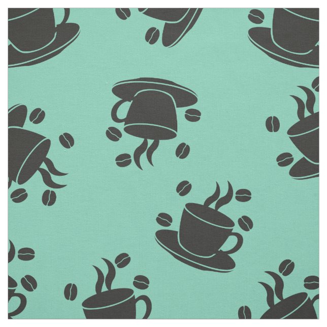 Coffee Break Aqua Fabric (Swatch)