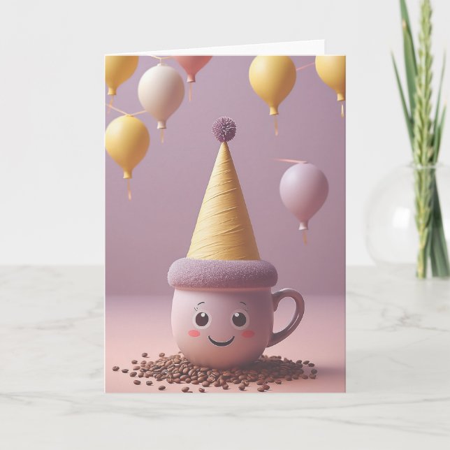 Coffee Break Birthday Card (Front)