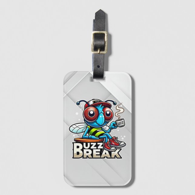 Coffee Break Buzz Luggage Tag (Front Vertical)
