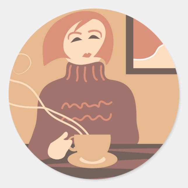 Coffee Break Classic Round Sticker (Front)