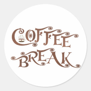 Coffee Break Classic Round Sticker