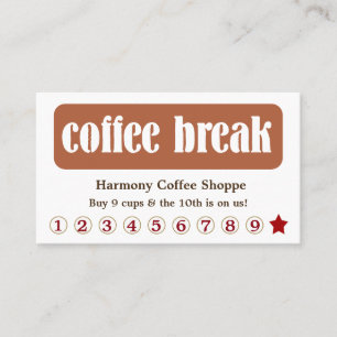 Coffee Break Customer Loyalty Discount Card