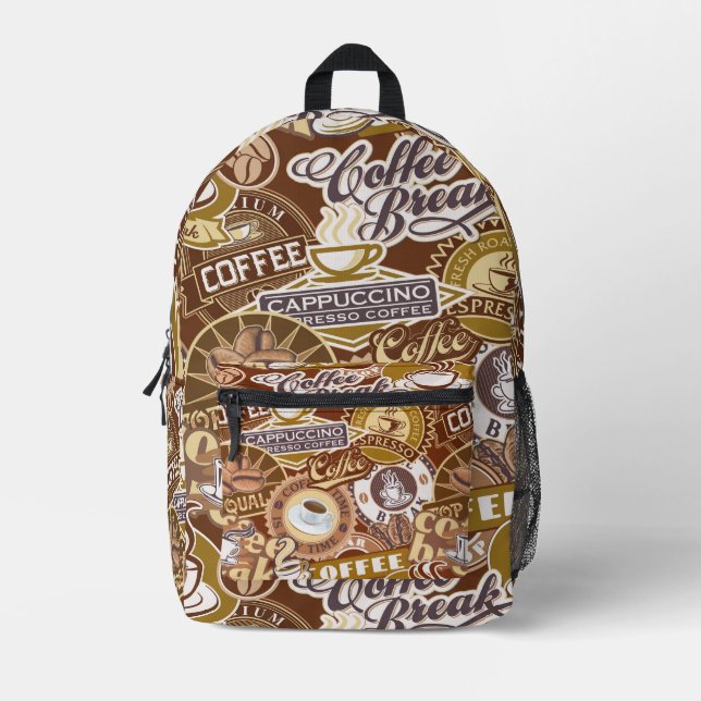 Coffee Break Printed Backpack (Front)