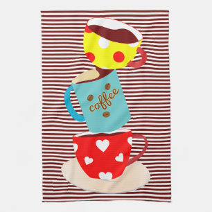 Coffee Break Stripes Kitchen Towel