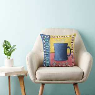 Coffee Break  Throw Pillow