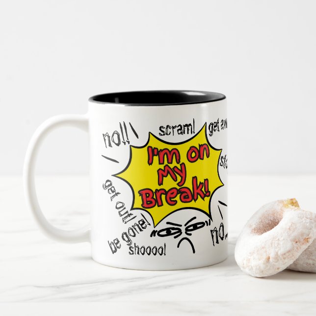 Coffee Break Two-Tone Coffee Mug (With Donut)