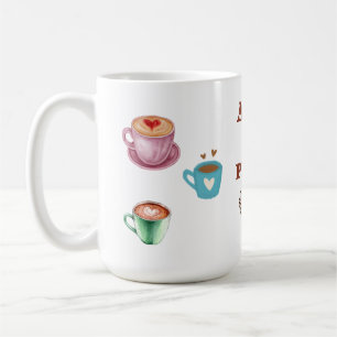 COFFEE BREAK WHITE MULTI 15OZ CERAMIC SIP OF PEACE MUG
