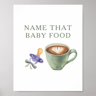 Coffee brewing baby shower Baby food game Poster