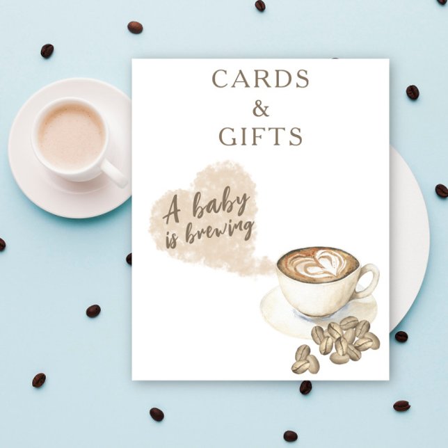 Coffee brewing baby shower Cards and Gifts Poster (Creator Uploaded)