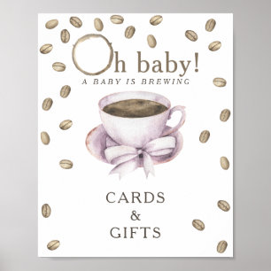 Coffee brewing baby shower Cards and Gifts Poster