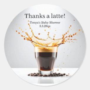 Coffee brewing Baby shower  Classic  Round Sticker