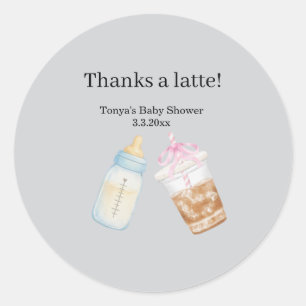 Coffee brewing Baby shower  Classic  Round Sticker