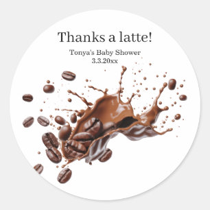 Coffee brewing Baby shower Classic Round Sticker