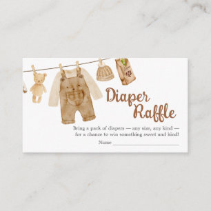 Coffee Brewing Baby Shower Diaper Raffle Enclosure Card