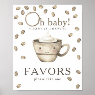 Coffee brewing baby shower Favours Poster