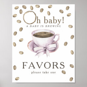 Coffee brewing baby shower Favours Poster