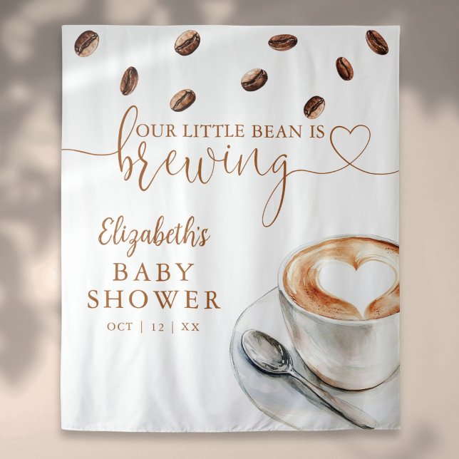 Coffee Brewing Baby Shower Photo Backdrop Tapestry (Coffee Brewing Baby Shower Photo Backdrop)