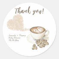 Coffee brewing Baby shower Thank you 