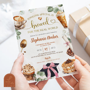 Coffee Brewing Graduation Party Invitation