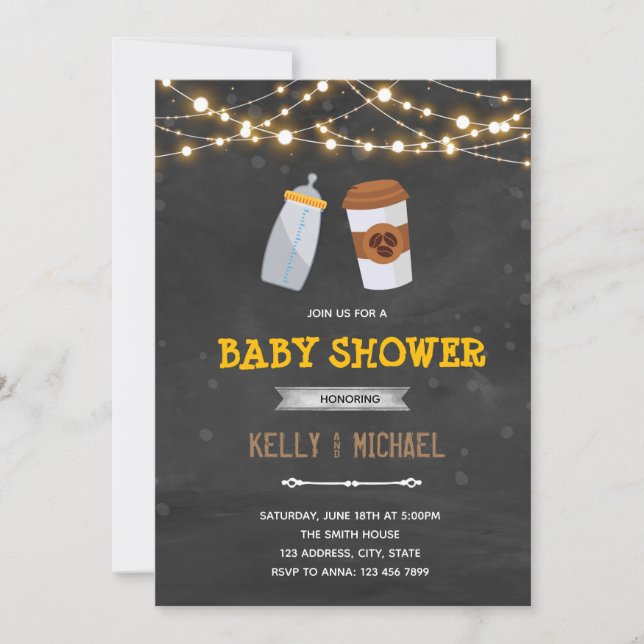 Coffee brewing shower invitation (Front)
