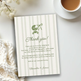 Coffee Brewing Stripes Bebe Brunch Baby Shower Thank You Card