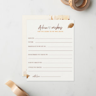 Coffee Bridal Shower Advice  Enclosure card
