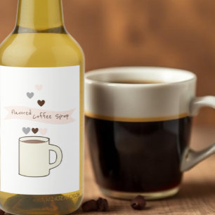 Coffee Bridal Shower Flavoued Syrup Label