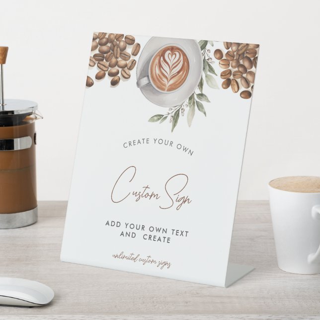Coffee Bridal Shower - Love is Brewing Custom Pedestal Sign (In SItu)
