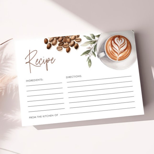 Coffee Bridal Shower - Love is Brewing Recipe Enclosure Card (Coffee Bridal Shower - Love is Brewing Recipe Enclosure Card)
