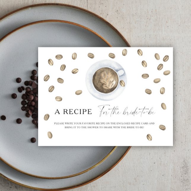 Coffee bridal shower Recipe for the bride to be Enclosure Card (Creator Uploaded)