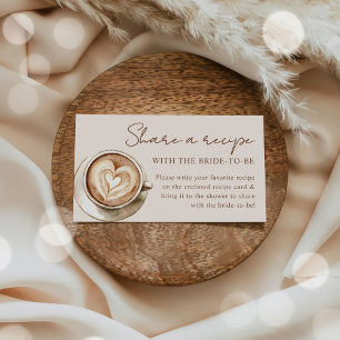 Coffee Bridal Shower Recipe Request Enclosure Card