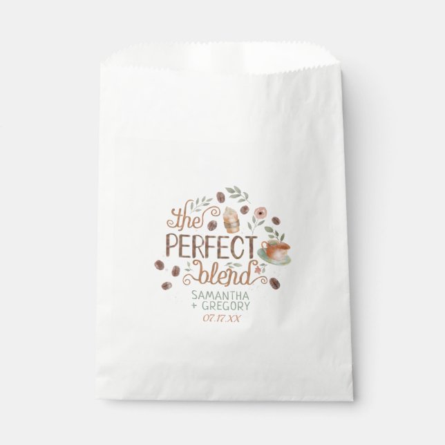 Coffee Bridal Wedding Shower The Perfect Blend Favour Bag (Front)