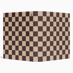 Coffee Brown Chequerboard Binder