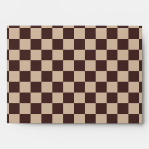 Coffee Brown Chequerboard Envelope