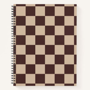Coffee Brown Chequerboard Notebook