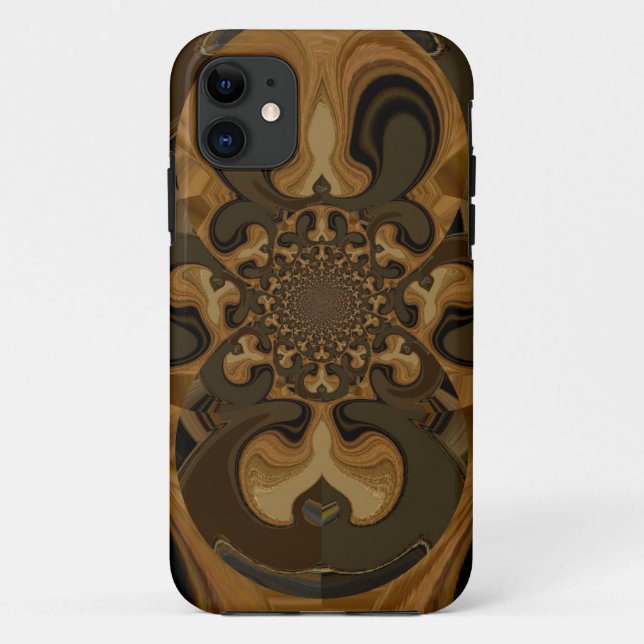 Coffee Brown Fluid Kaleidoscope Art Print Case-Mate iPhone Case (Back)