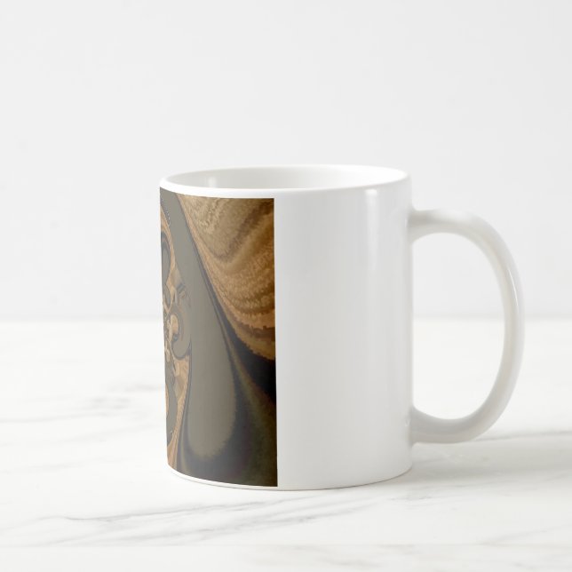 Coffee Brown Fluid Kaleidoscope Art Print Coffee Mug (Right)