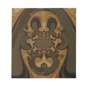Coffee Brown Fluid Kaleidoscope Art Print Notepad