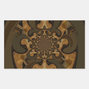 Coffee Brown Fluid Kaleidoscope Art Print Sticker