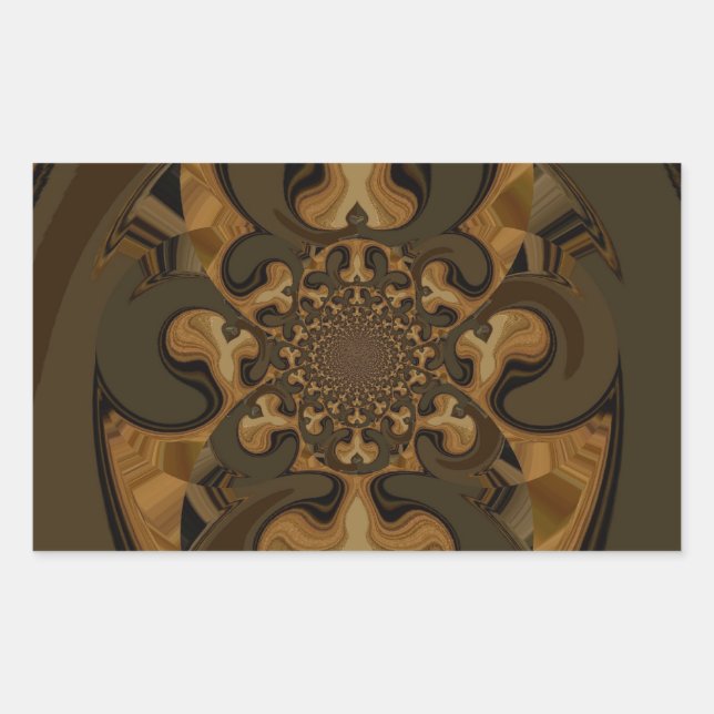 Coffee Brown Fluid Kaleidoscope Art Print Sticker (Front)