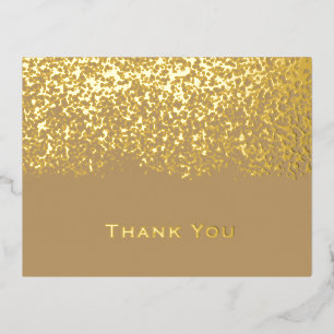 Coffee Brown Gold Foil Wedding Thank You Card