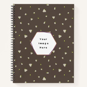 Coffee Brown Lily of the Valley Floral Pattern Notebook