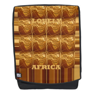 Coffee Brown Lovely Africa Continent map design Backpack