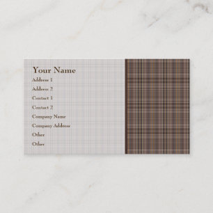 Coffee Brown Plaid Pattern Business Card