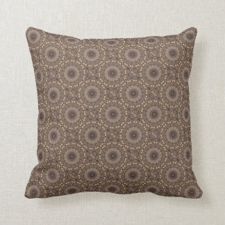 Coffee Brown Repeating Pattern Throw Pillow