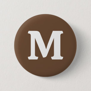 Coffee Brown Solid Colour  2 Inch Round Button