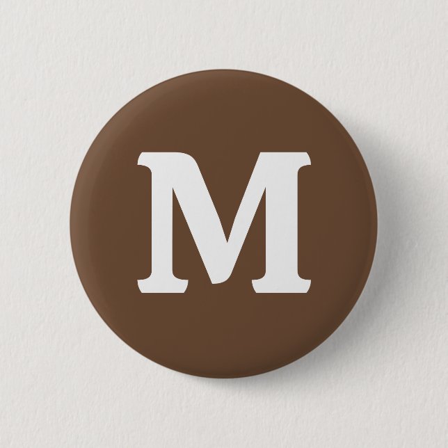 Coffee Brown Solid Colour  2 Inch Round Button (Front)