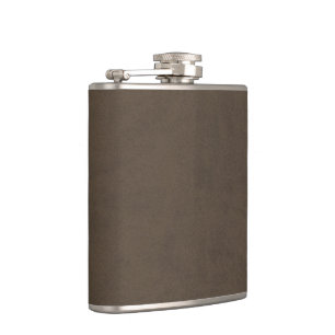Coffee Brown Velvet Personalized Home Casino Hip Flask