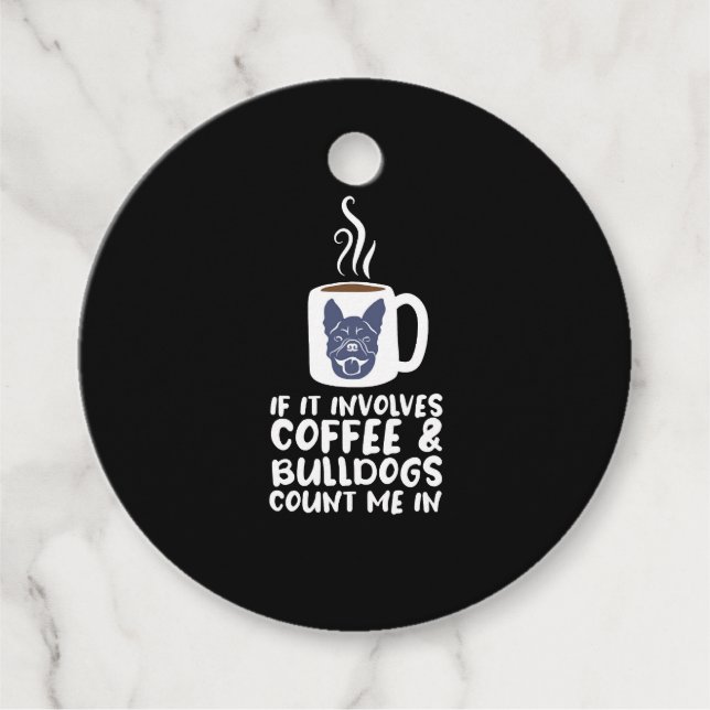 Coffee Bulldogs Favour Tags (Front)